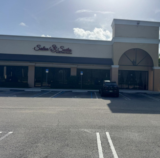 Salon storefront entrance